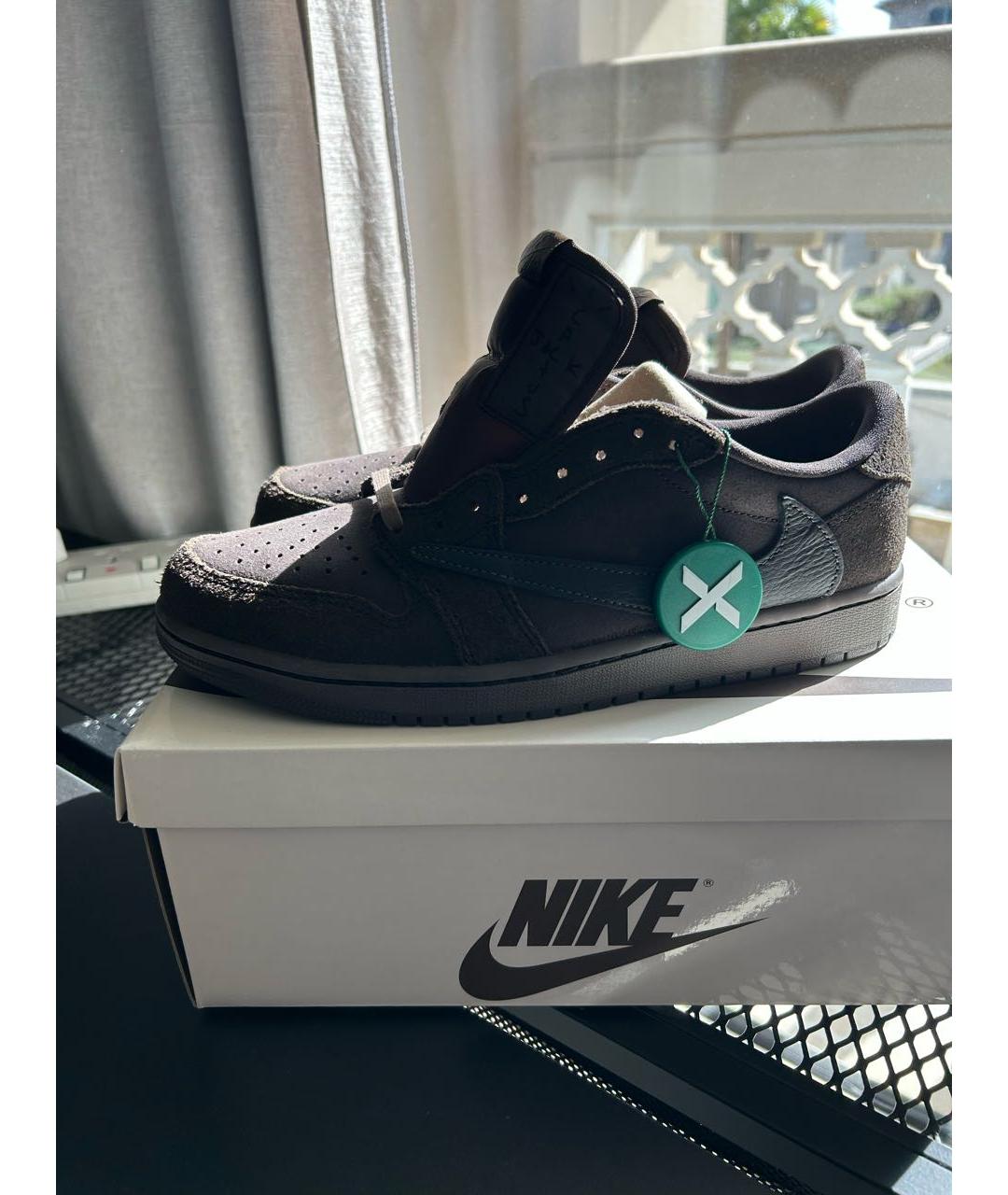 NIKE Коричневые замшевые низкие кроссовки / кеды, фото 9