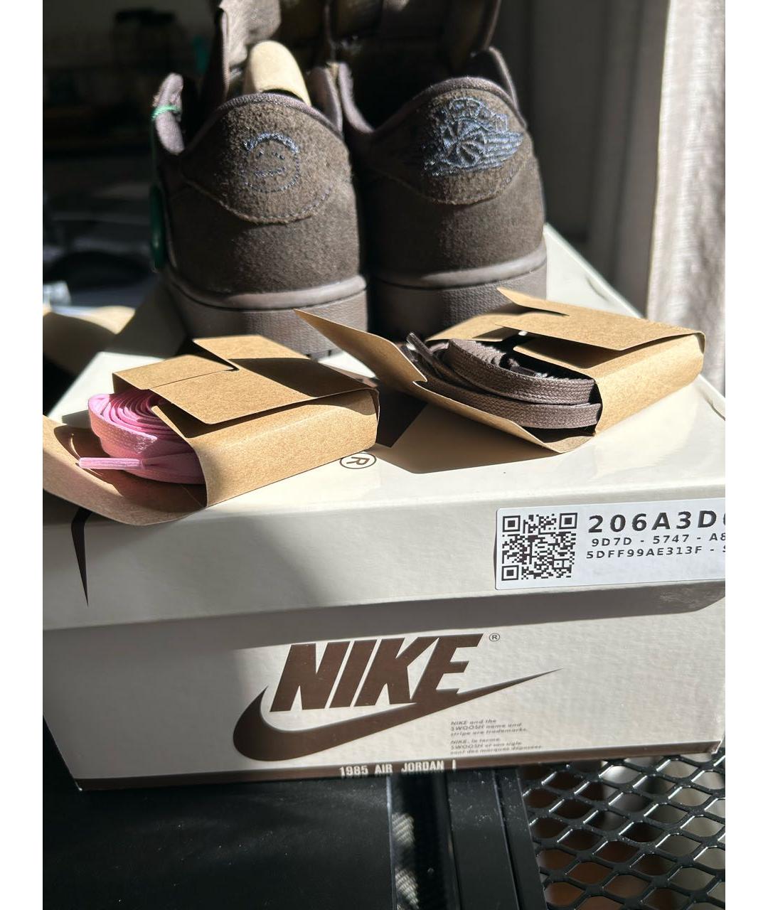 NIKE Коричневые замшевые низкие кроссовки / кеды, фото 8