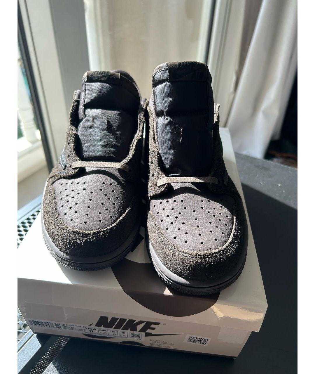 NIKE Коричневые замшевые низкие кроссовки / кеды, фото 2