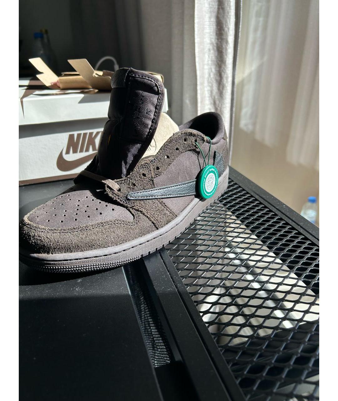 NIKE Коричневые замшевые низкие кроссовки / кеды, фото 7