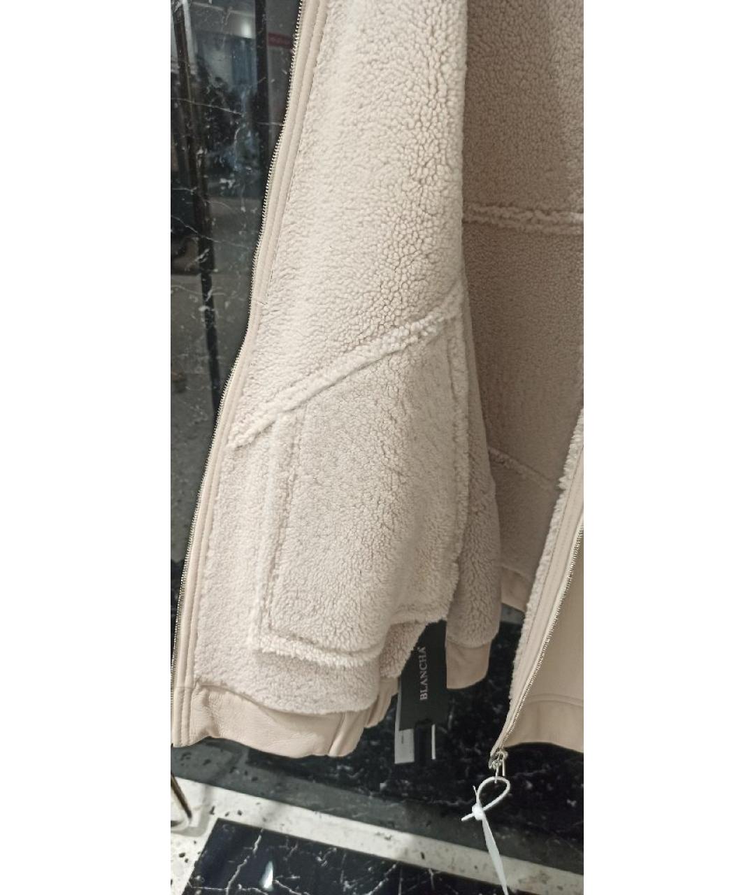 BLANCHA Бежевая кожаная дубленка, фото 7