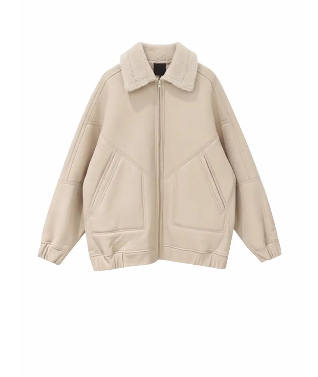 BLANCHA Бежевая кожаная дубленка, фото 1