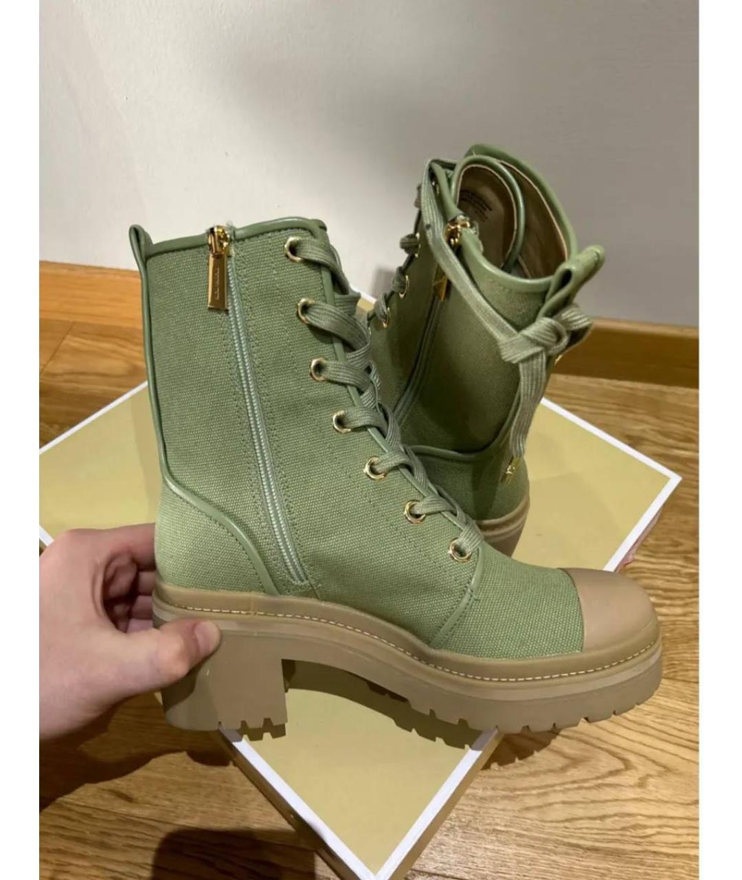 MICHAEL KORS Хаки текстильные ботинки, фото 4