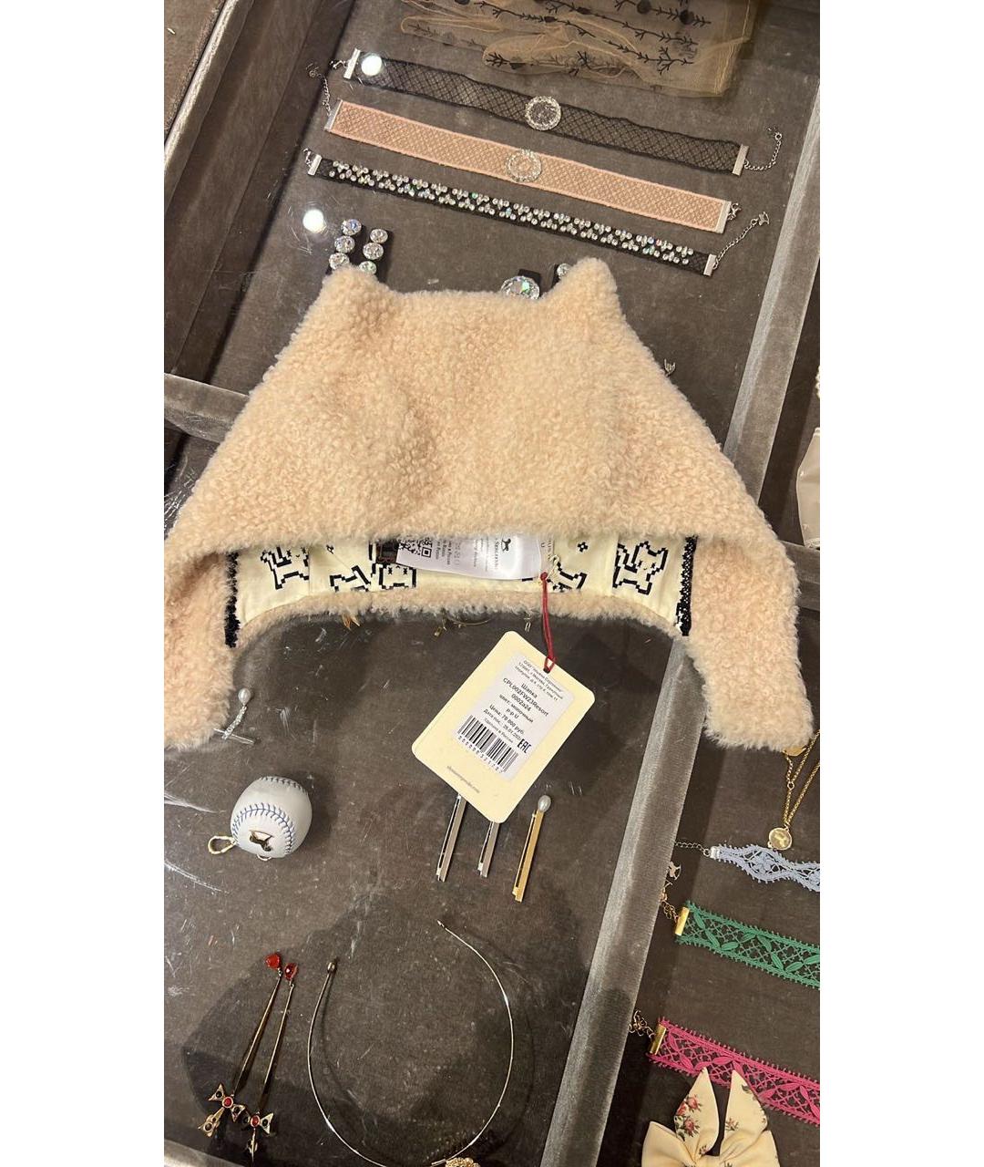 ULYANA SERGEENKO Бежевая шапка, фото 5