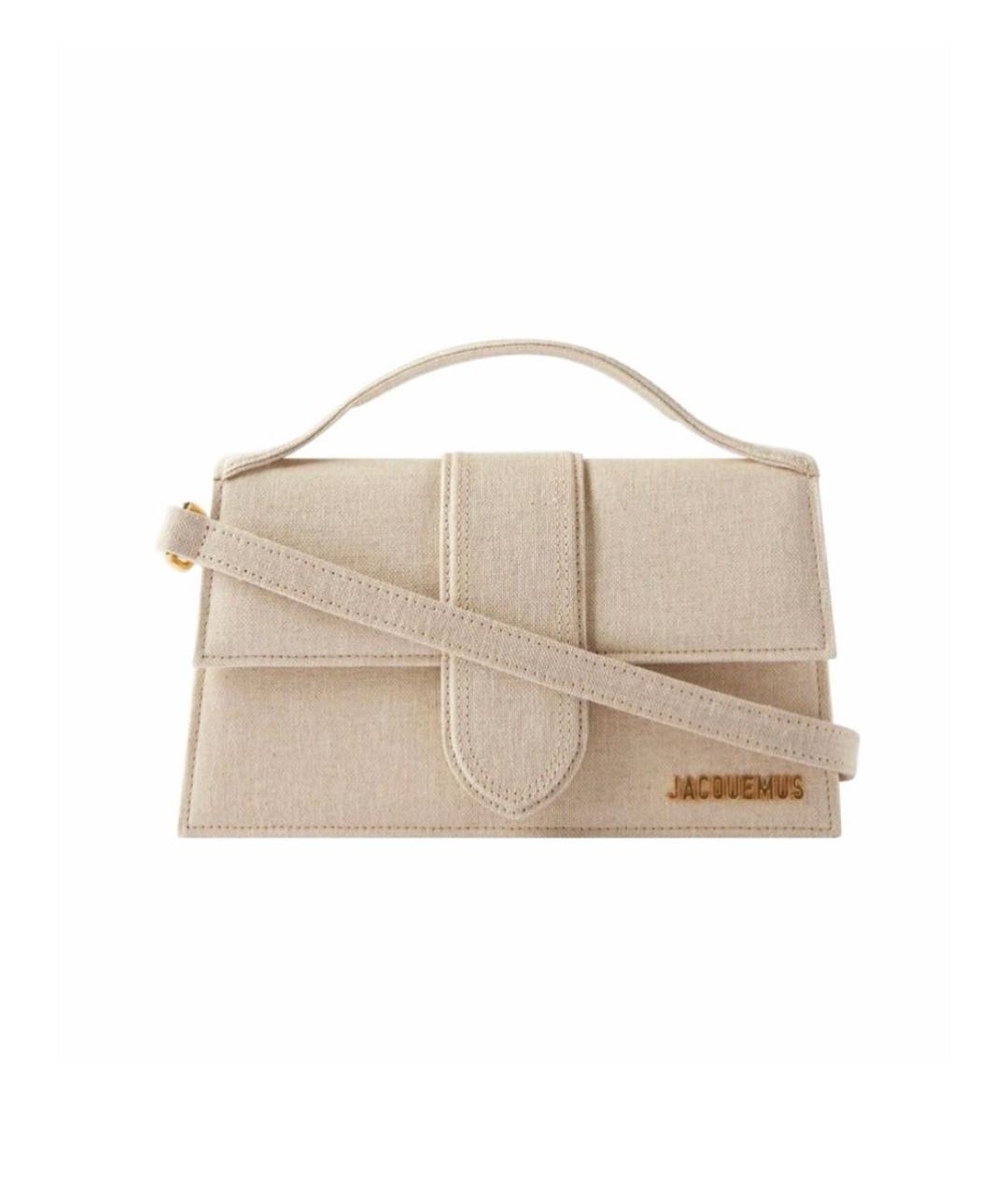 JACQUEMUS Бежевая кожаная сумка через плечо, фото 7