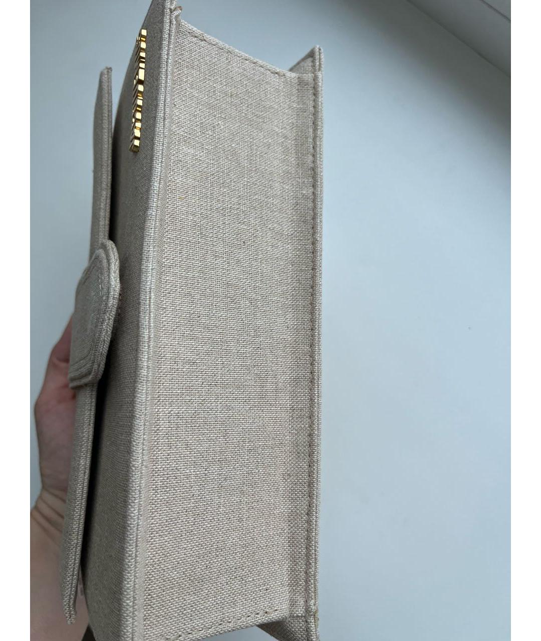 JACQUEMUS Бежевая кожаная сумка через плечо, фото 4