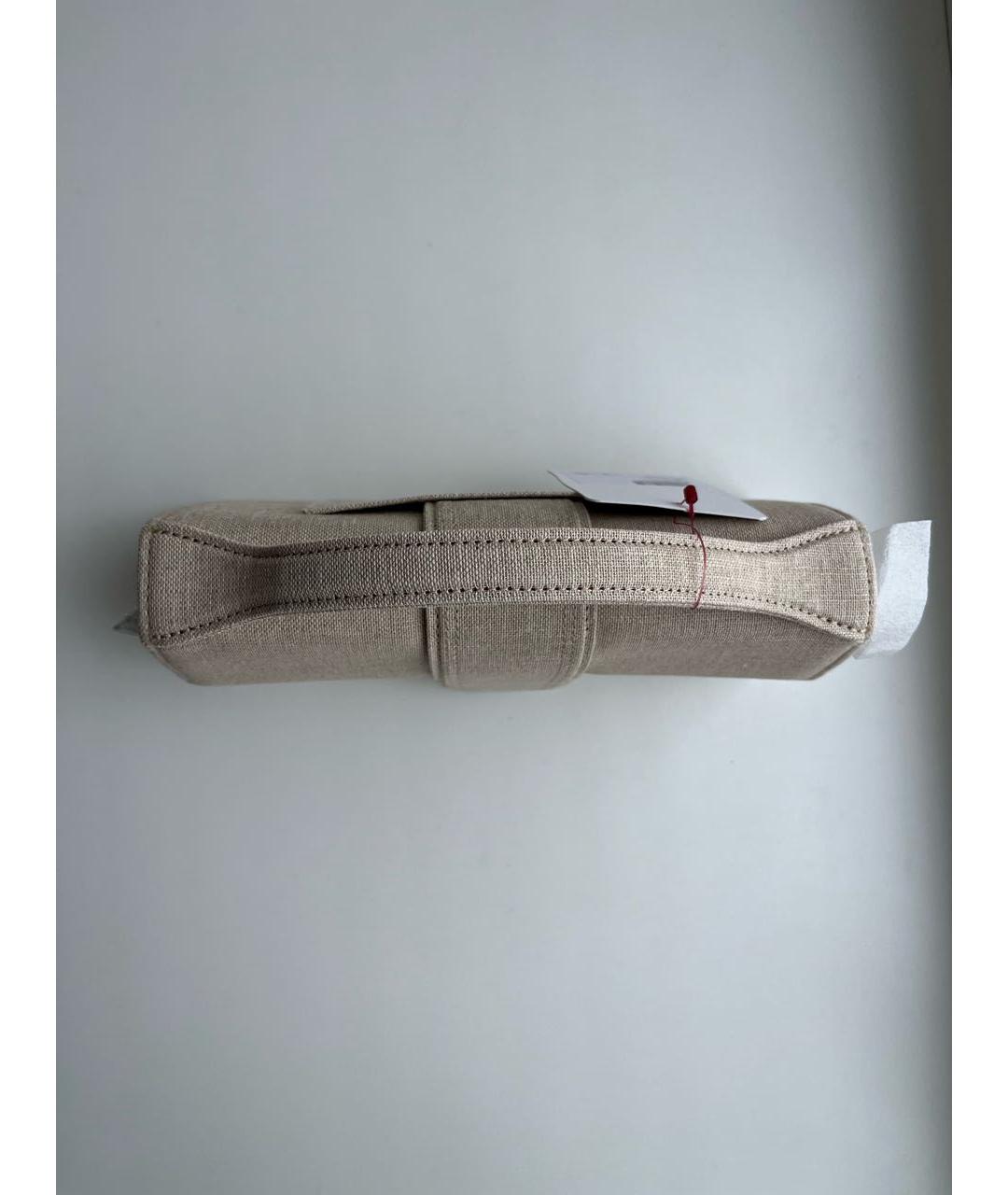 JACQUEMUS Бежевая кожаная сумка через плечо, фото 5