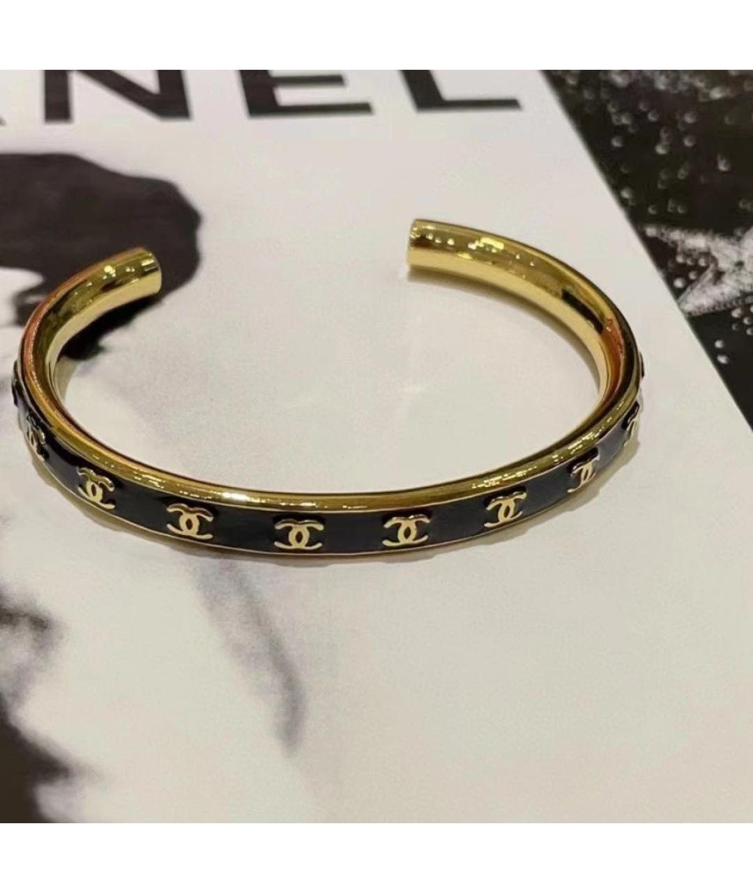 CHANEL Черный металлический браслет, фото 5