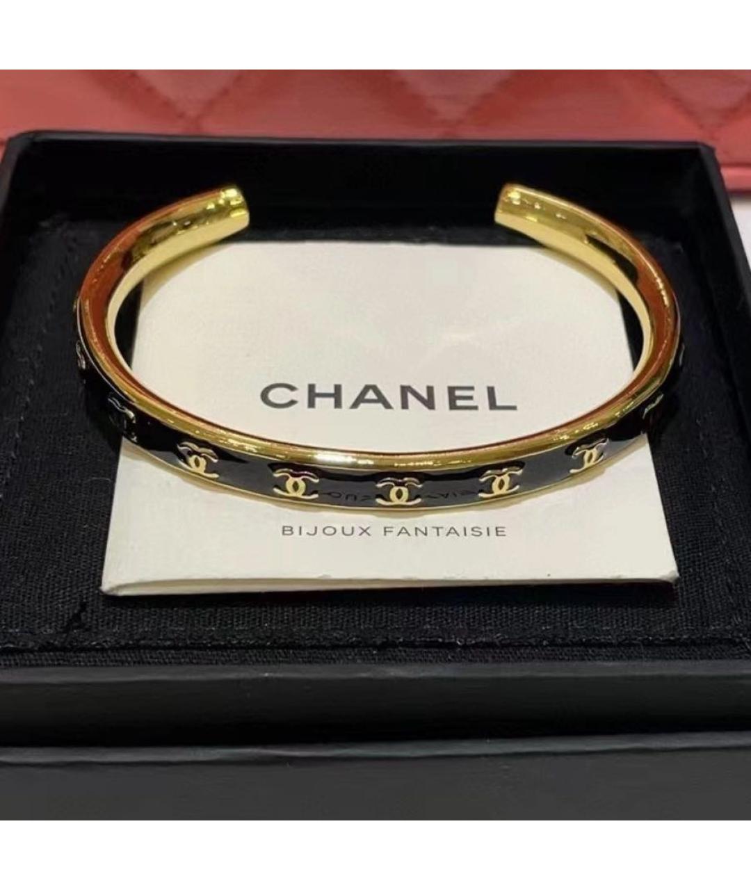 CHANEL Черный металлический браслет, фото 4