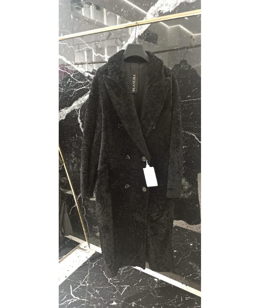 BLANCHA Черная меховая шуба, фото 2