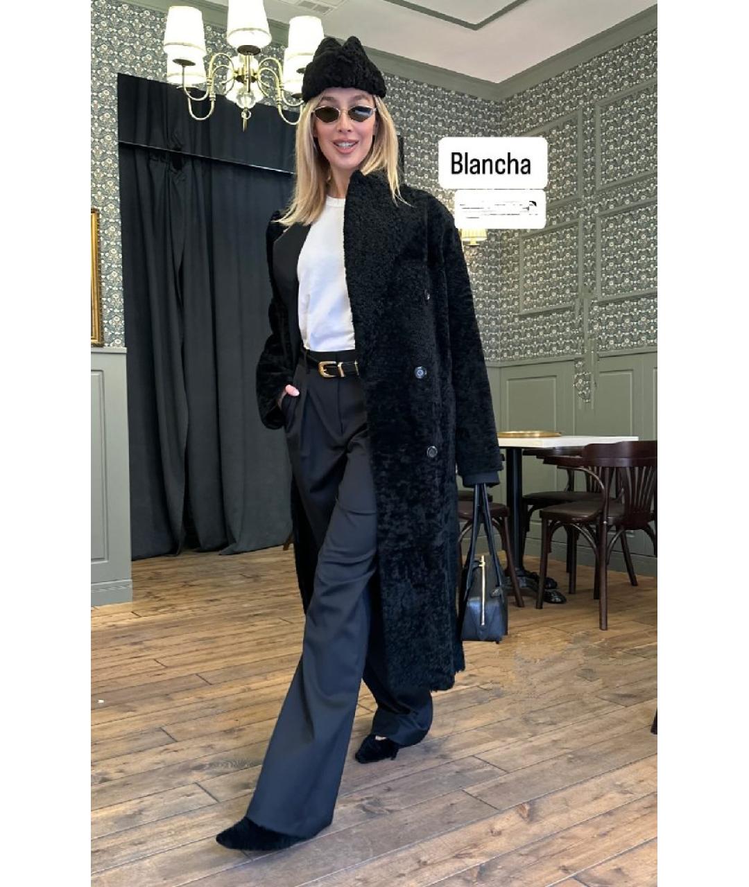 BLANCHA Черная меховая шуба, фото 9