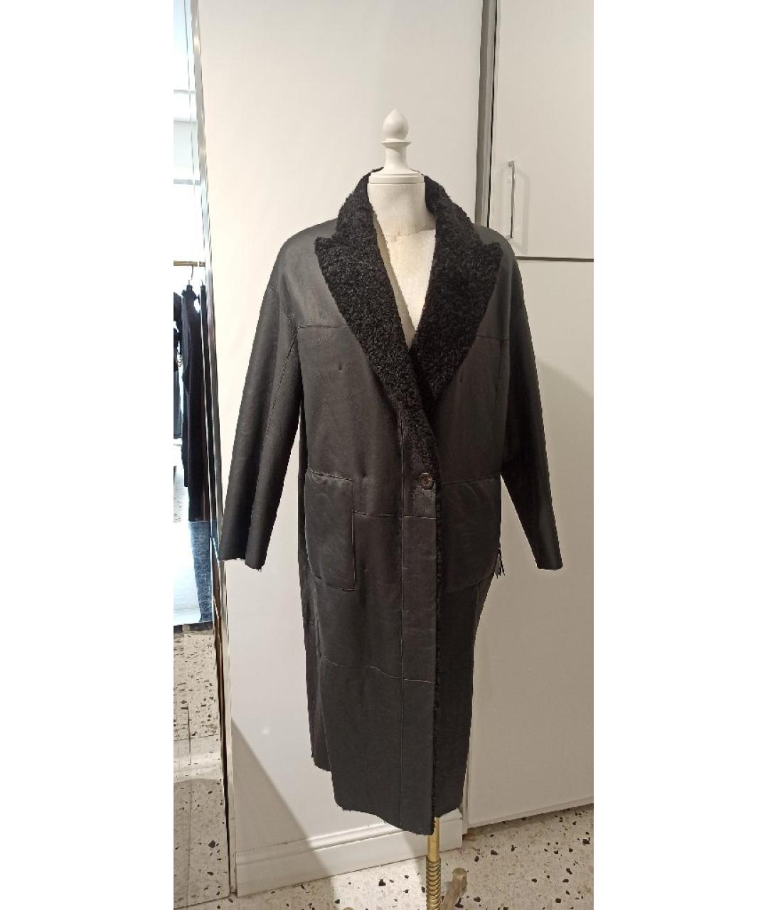 BLANCHA Черная меховая шуба, фото 4