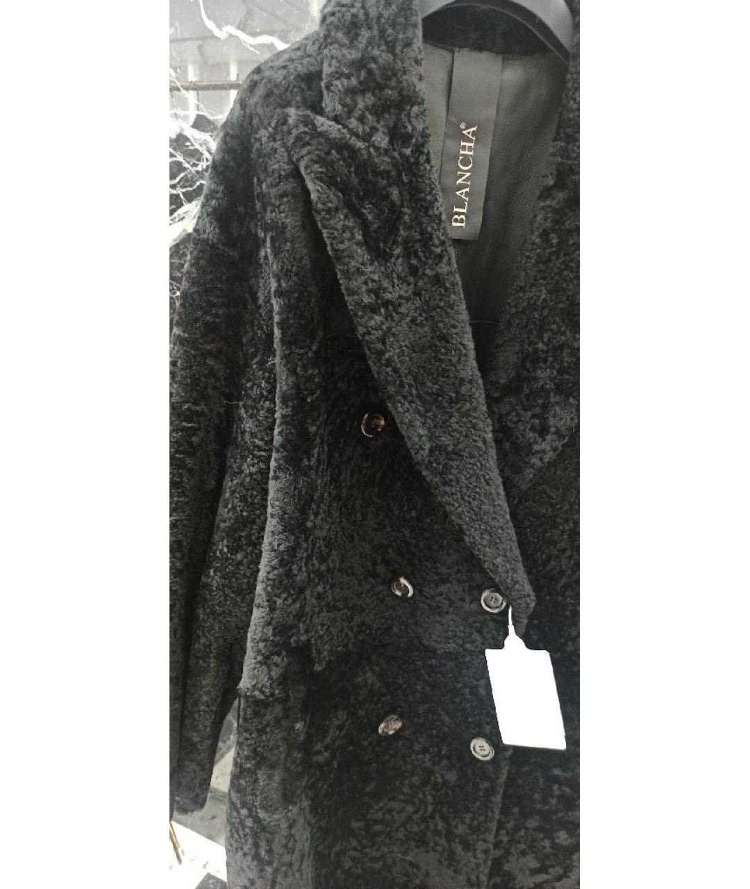 BLANCHA Черная меховая шуба, фото 4