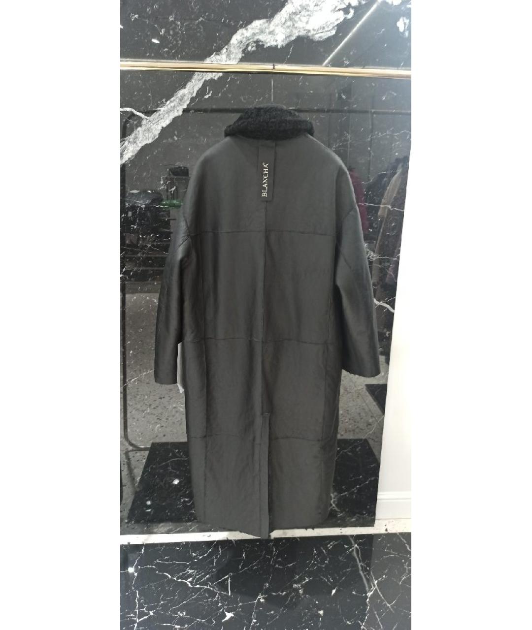 BLANCHA Черная меховая шуба, фото 8