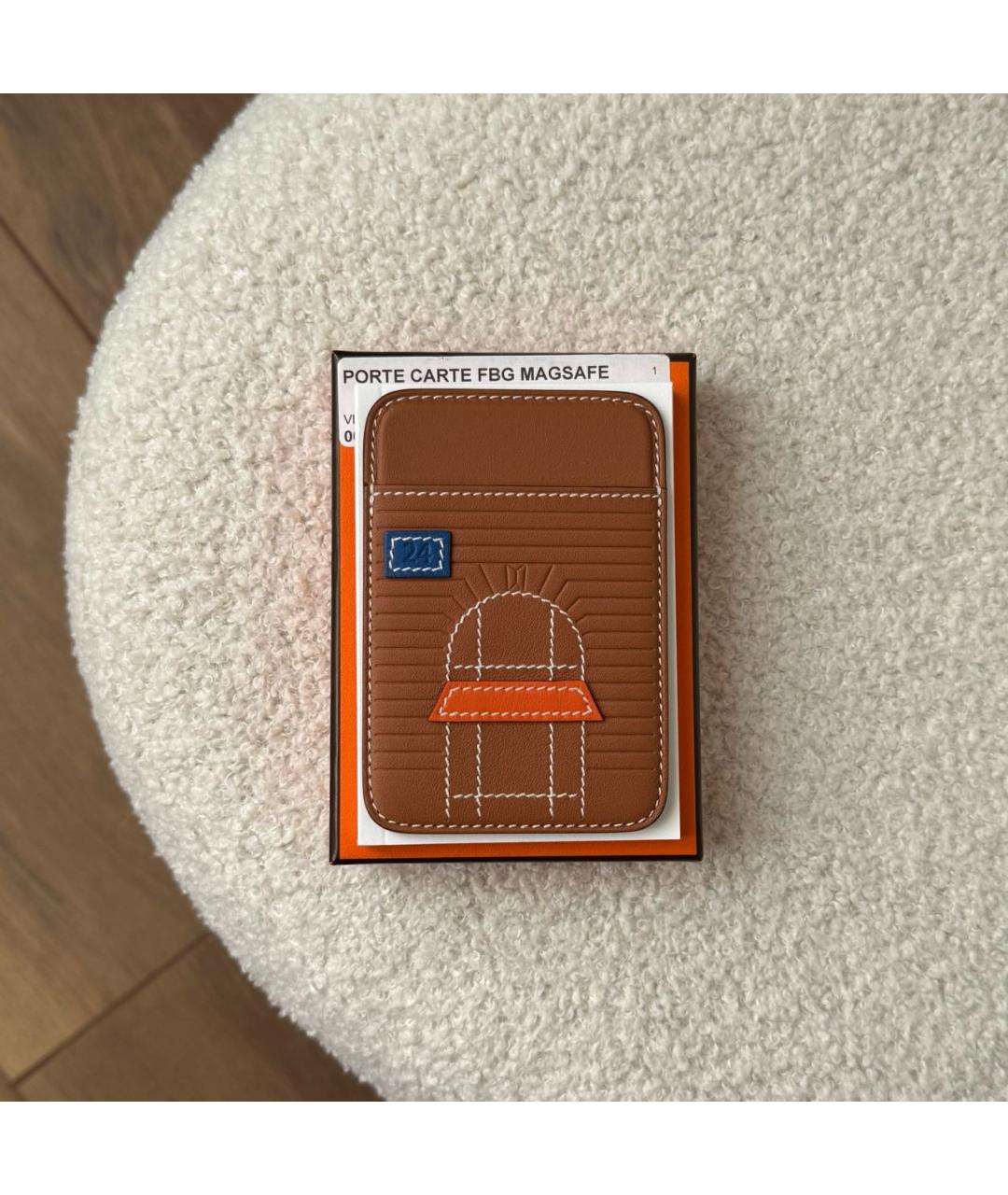 HERMES Коричневый кожаный кардхолдер, фото 4