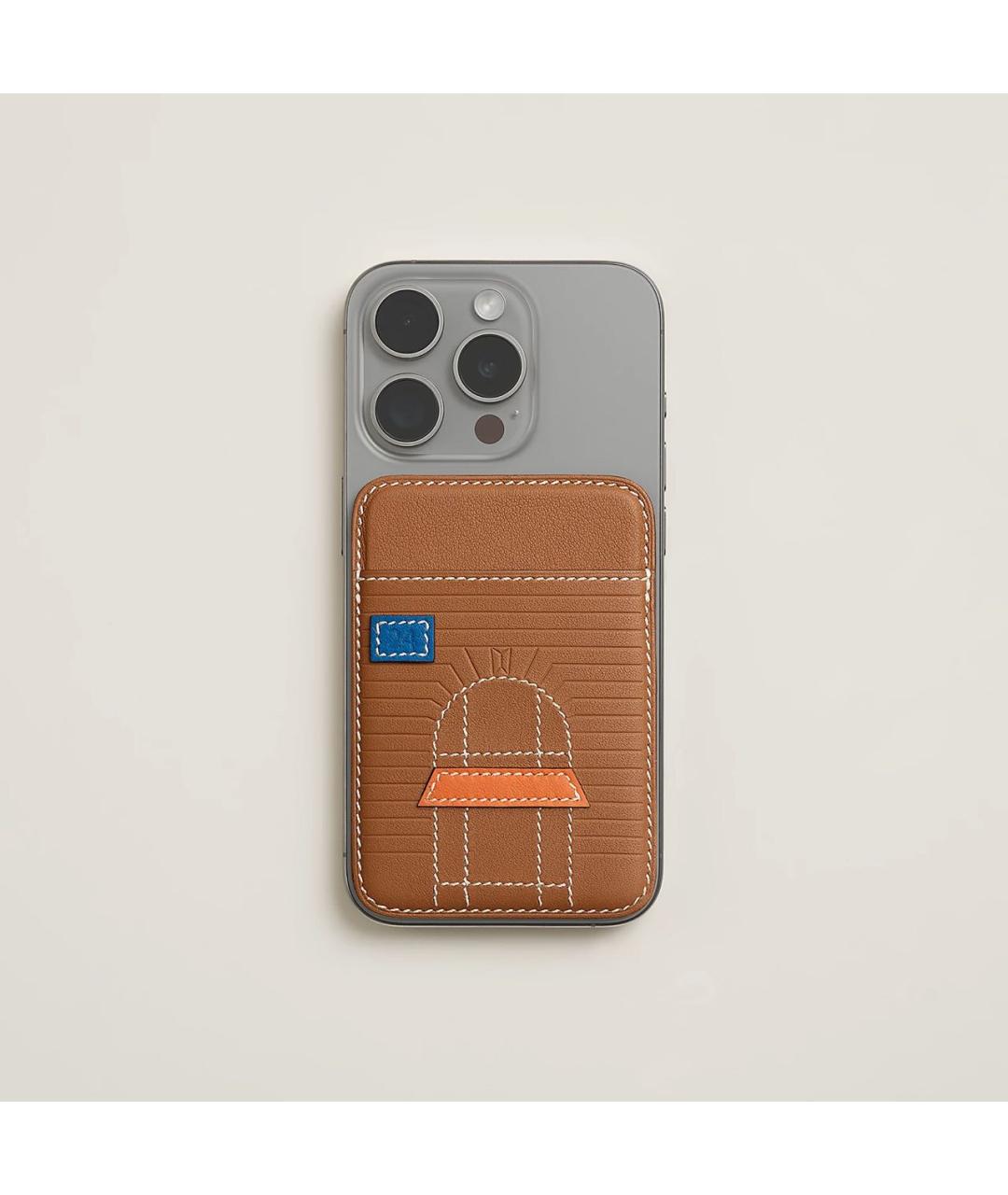 HERMES Коричневый кожаный кардхолдер, фото 6