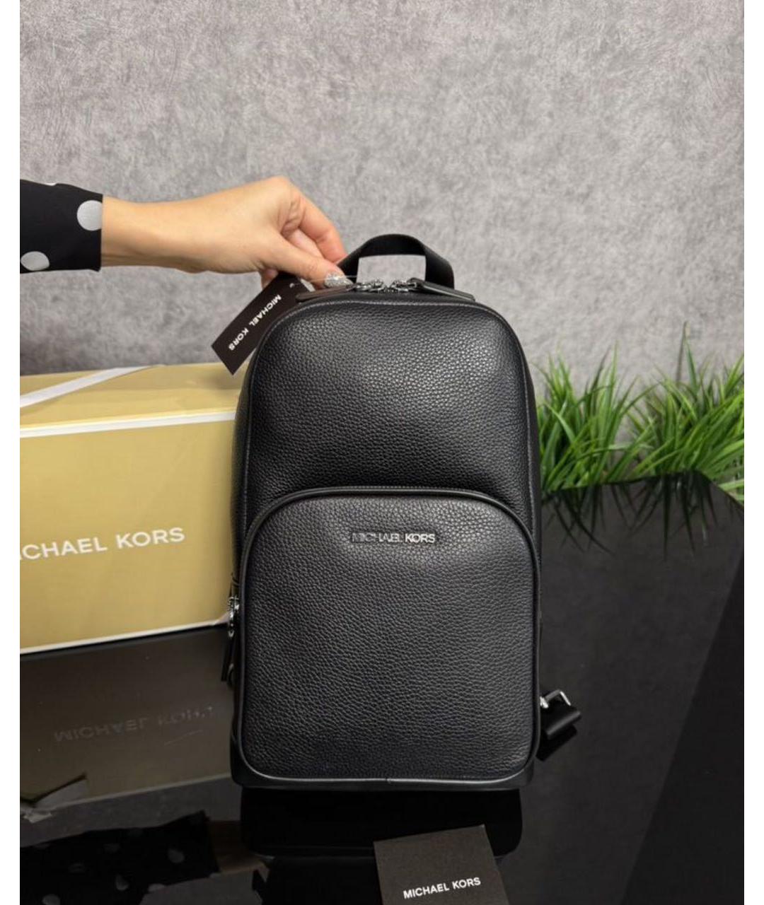 MICHAEL KORS Черный кожаный рюкзак, фото 6