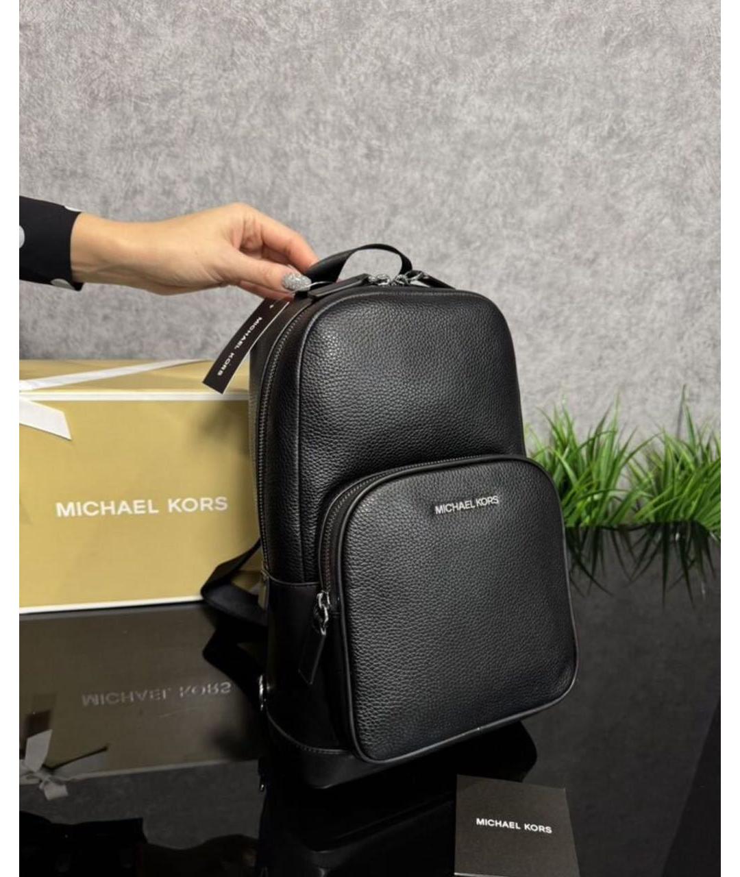 MICHAEL KORS Черный кожаный рюкзак, фото 2