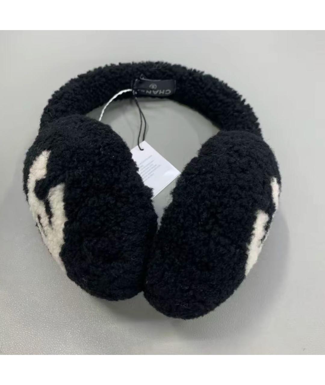 CHANEL Черные шерстяные наушники, фото 2