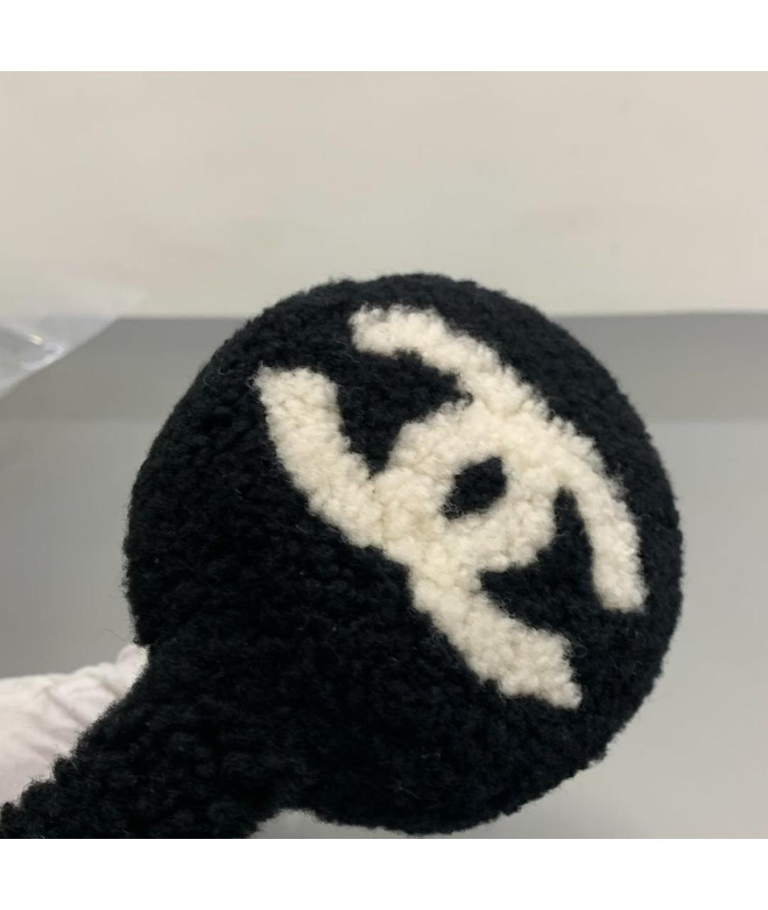 CHANEL Черные шерстяные наушники, фото 3