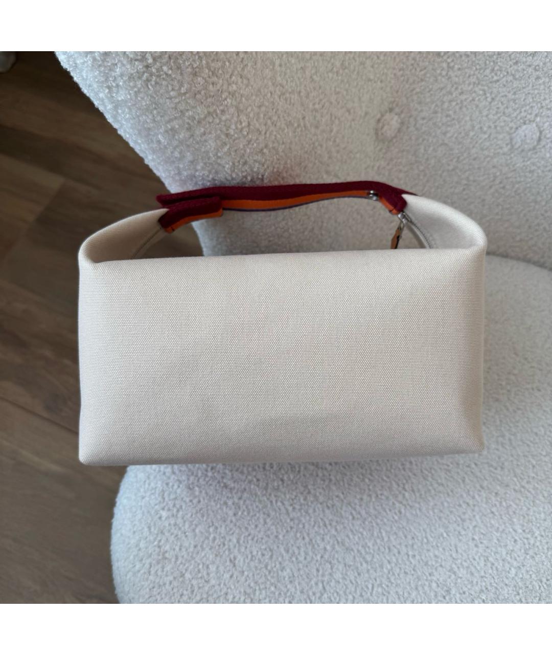 HERMES Бежевая хлопковая косметичка, фото 3