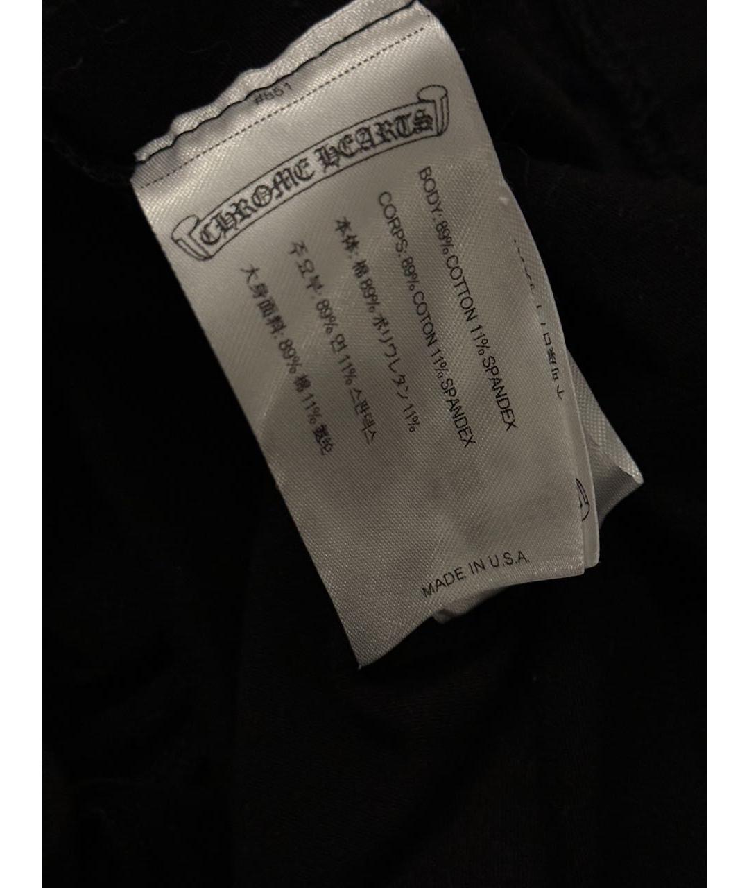 CHROME HEARTS Черные хлопковые леггинсы и велосипедки, фото 4