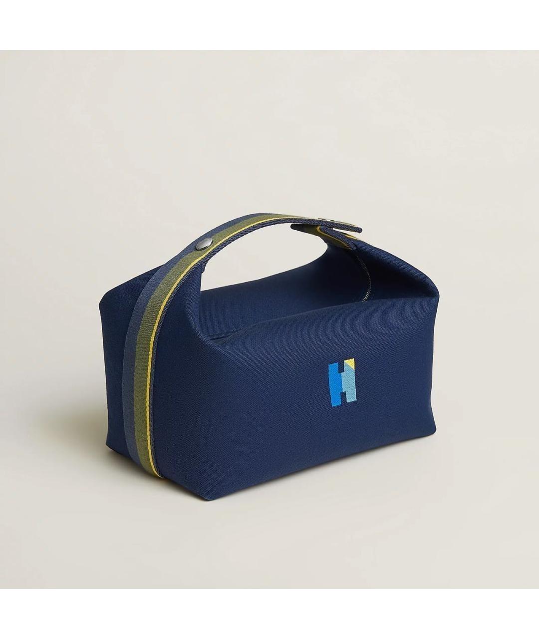 HERMES Синяя хлопковая косметичка, фото 1