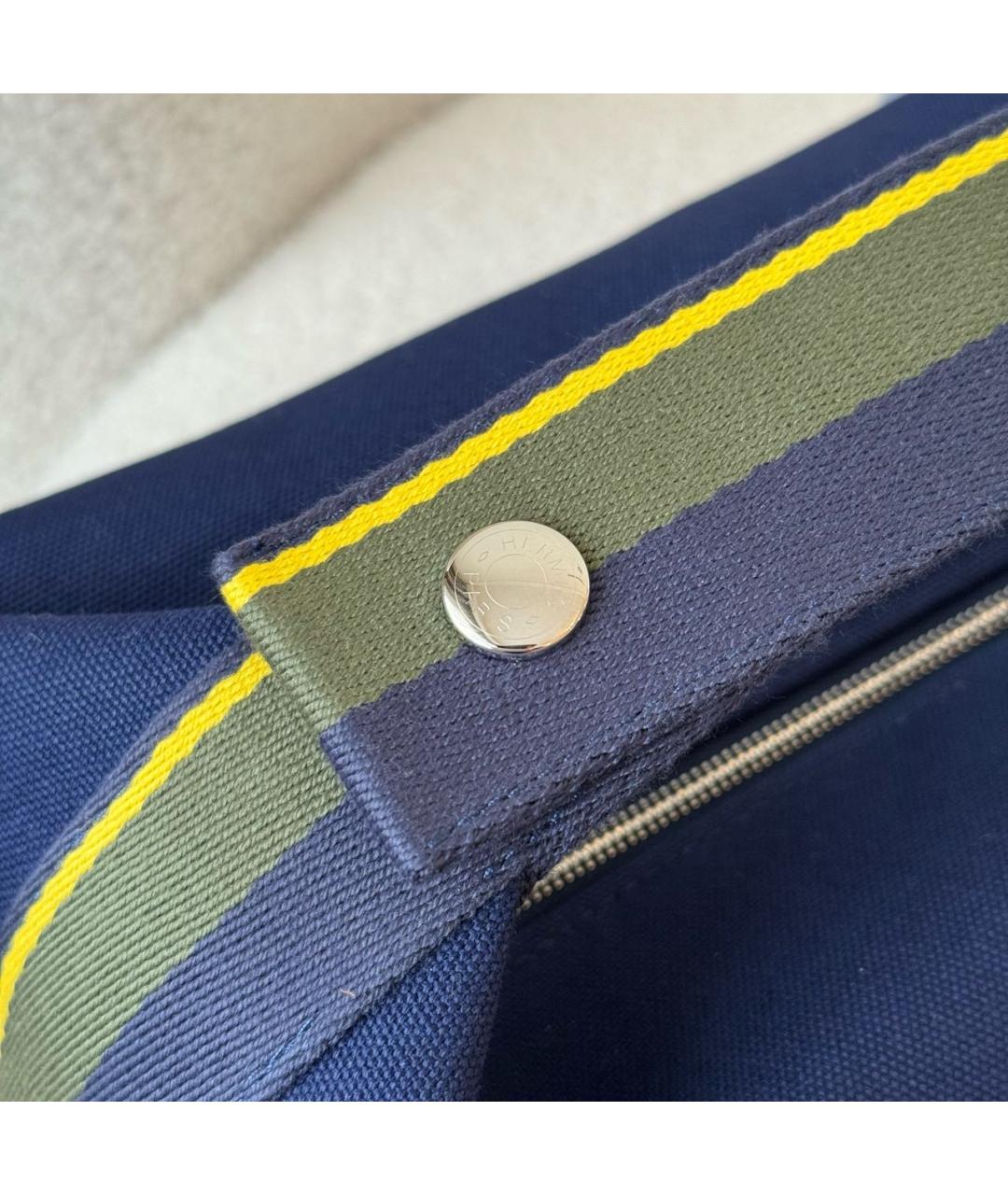 HERMES Синяя хлопковая косметичка, фото 6