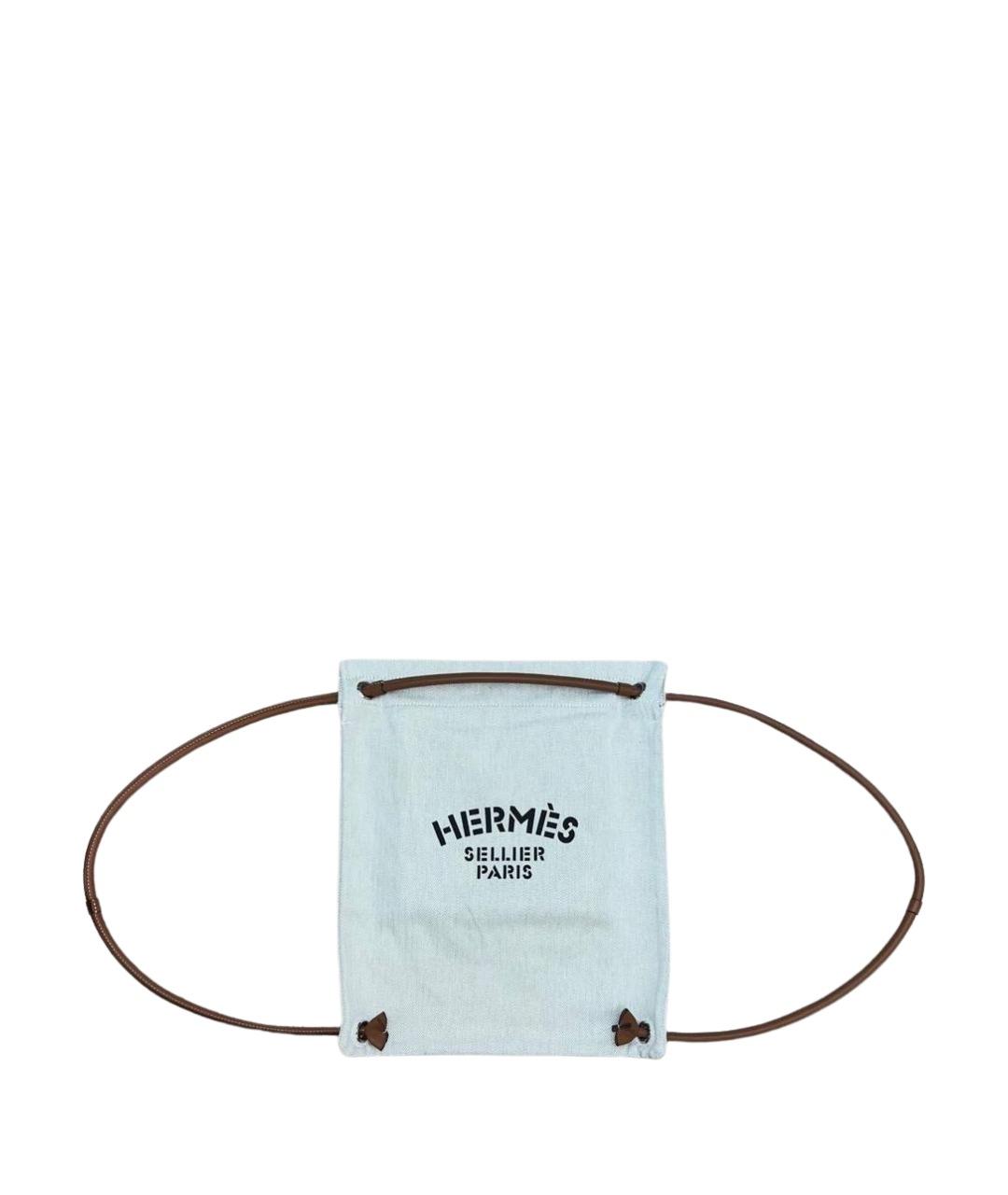 HERMES Бежевая тканевая сумка тоут, фото 1