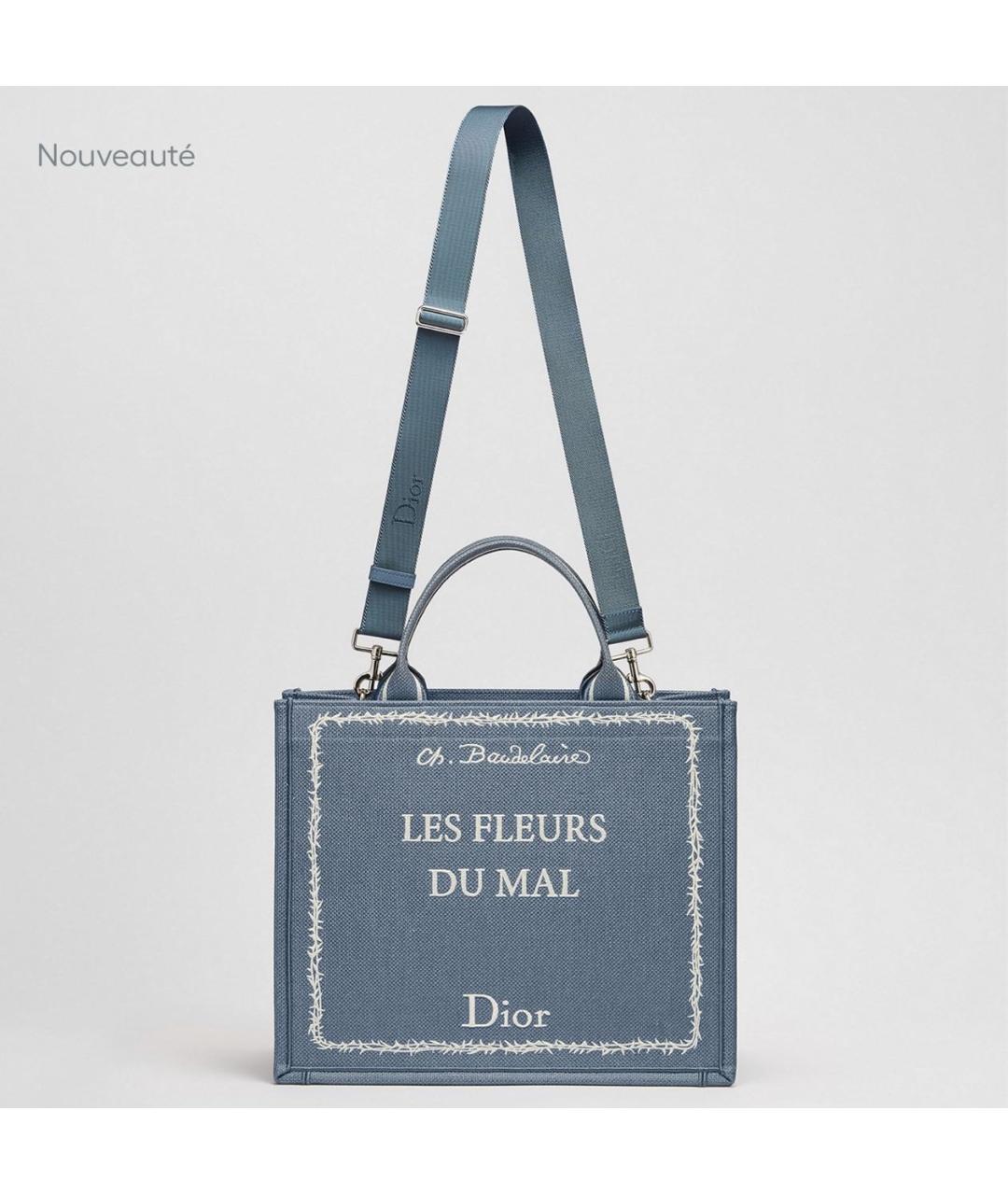 CHRISTIAN DIOR Голубая сумка тоут, фото 4