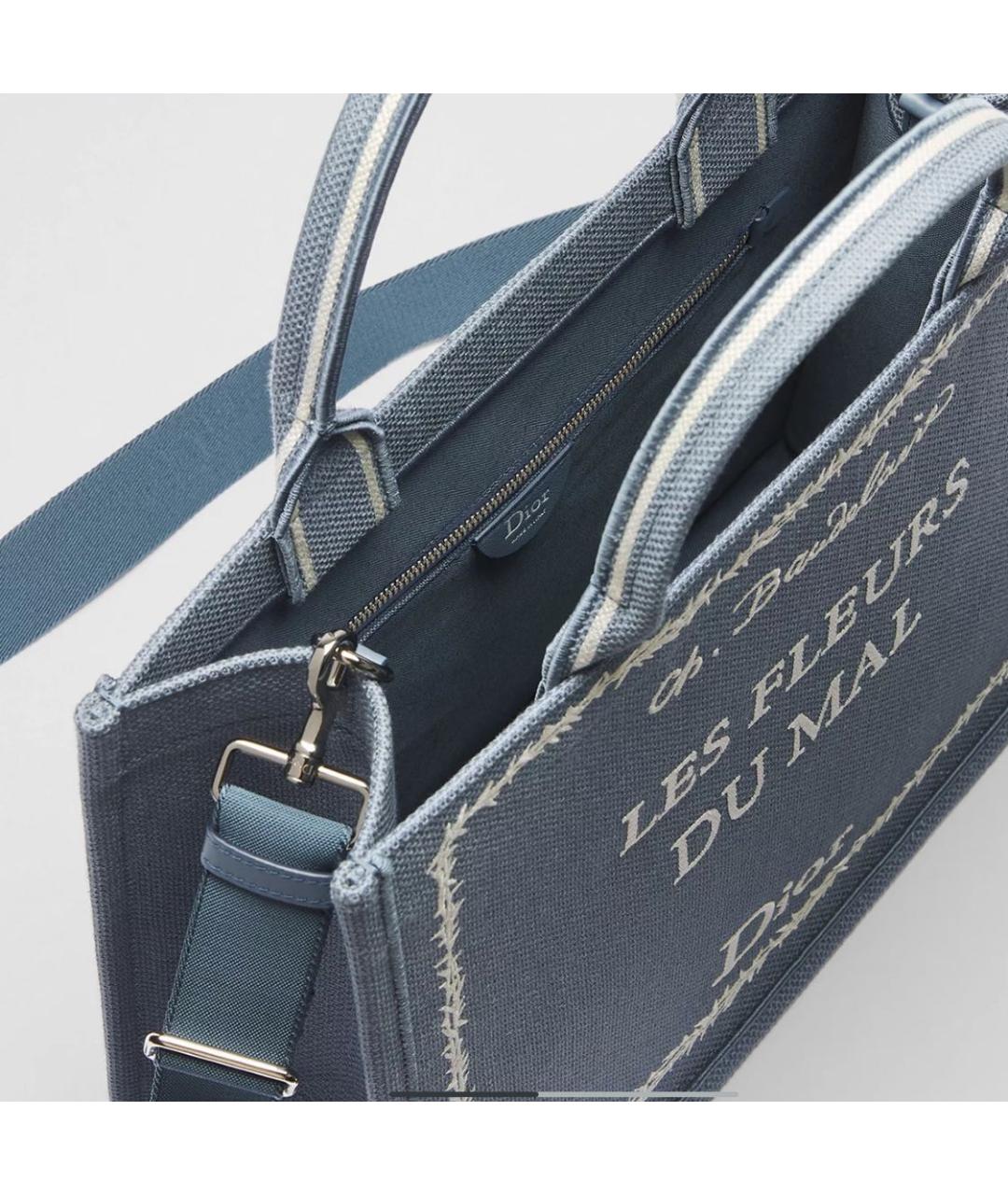 CHRISTIAN DIOR Голубая сумка тоут, фото 3