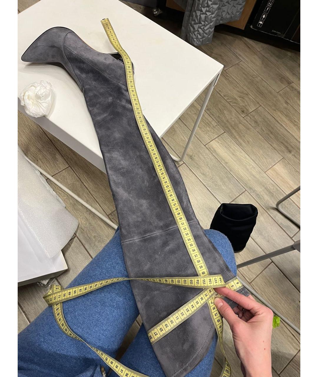 CASADEI Серые замшевые ботфорты, фото 5