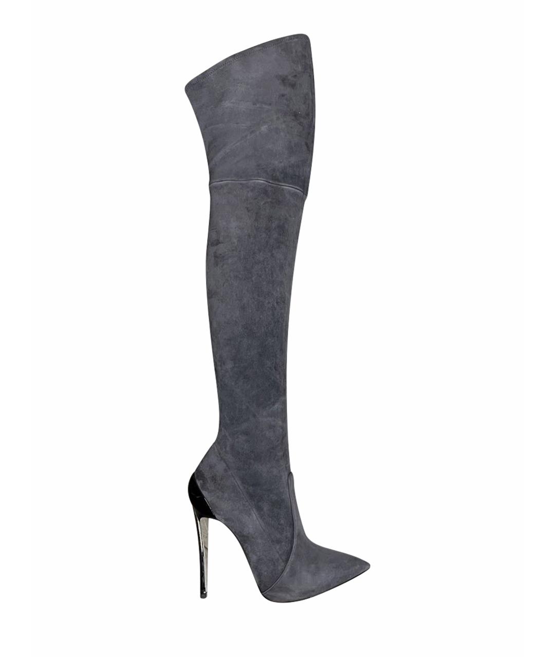 CASADEI Серые замшевые ботфорты, фото 1