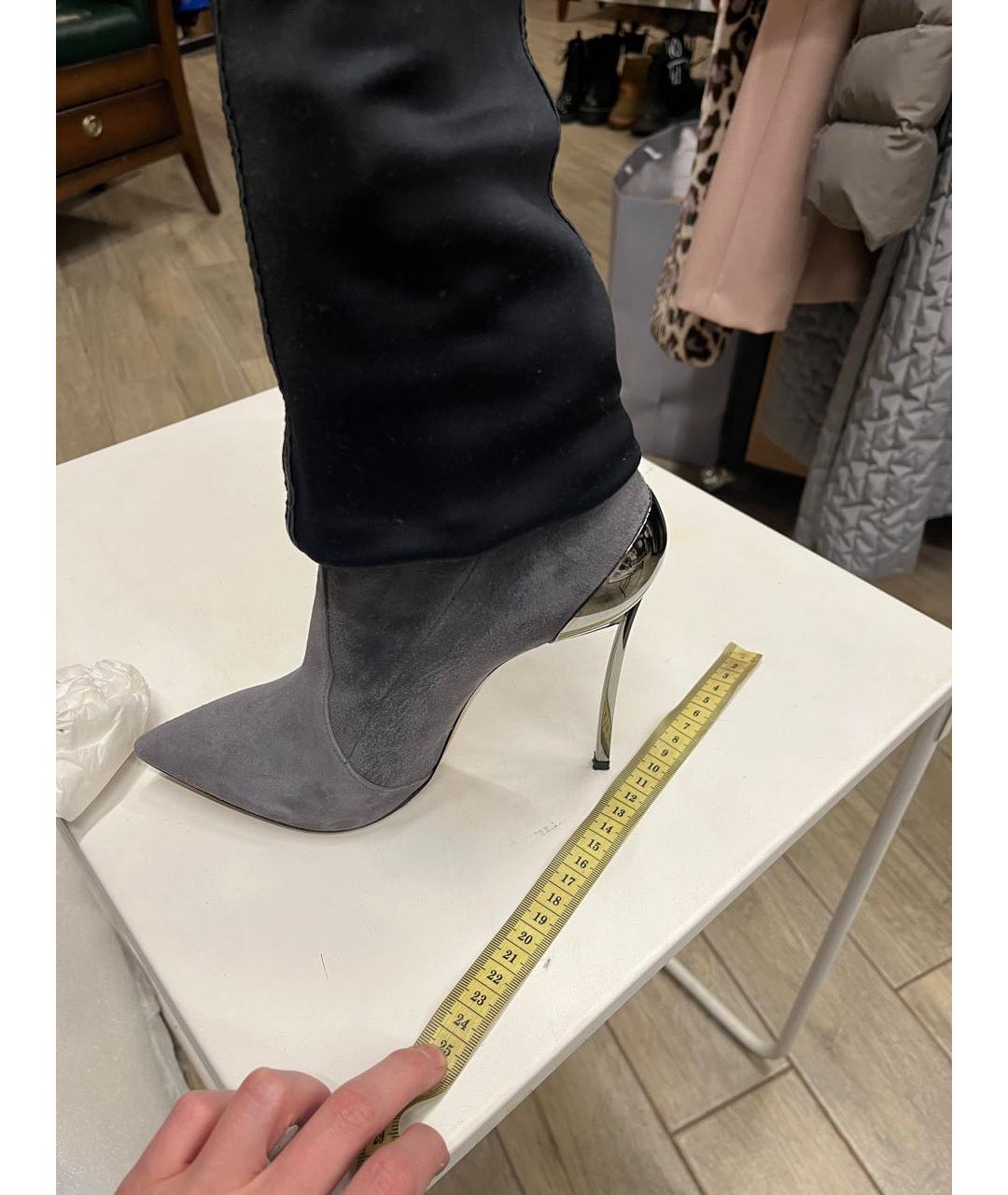 CASADEI Серые замшевые ботфорты, фото 7