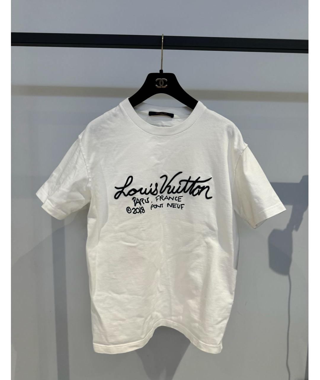 LOUIS VUITTON Белая хлопковая футболка, фото 4