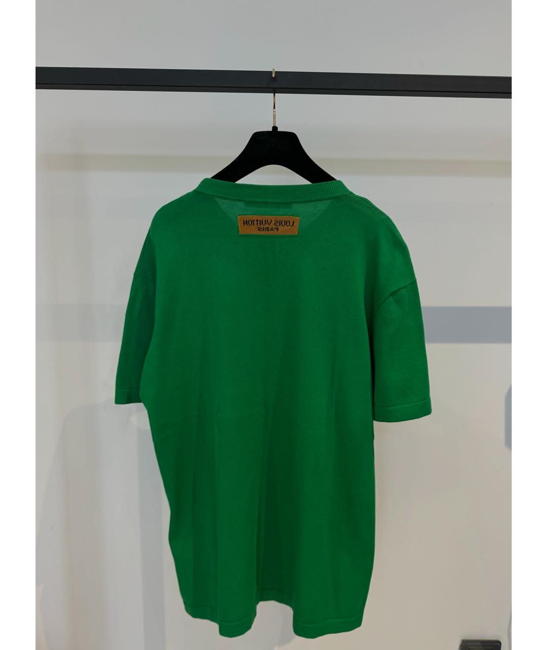 LOUIS VUITTON Зеленая хлопковая футболка, фото 2