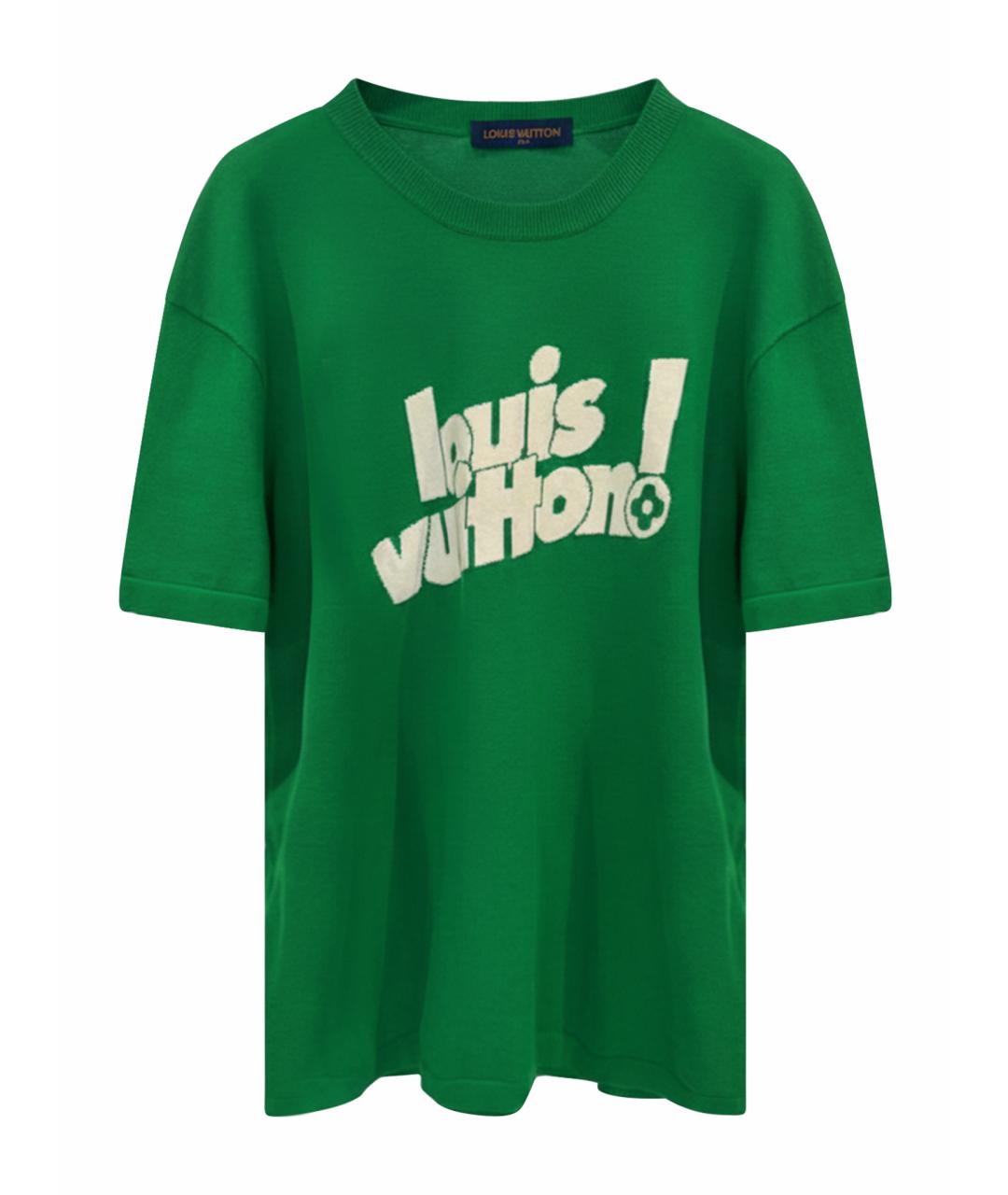 LOUIS VUITTON Зеленая хлопковая футболка, фото 1