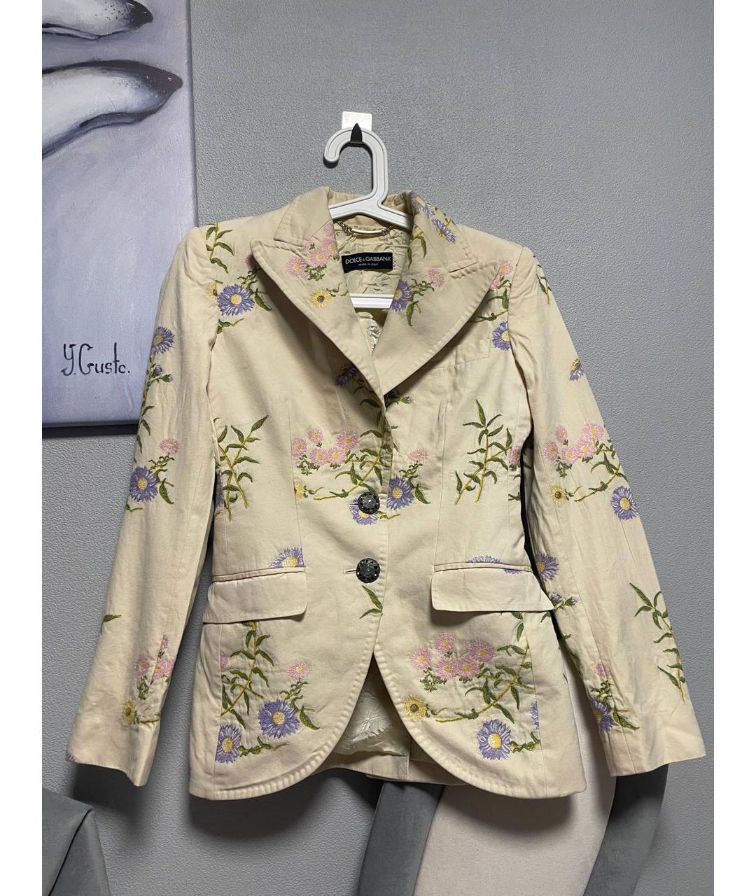 DOLCE&GABBANA Бежевый жакет/пиджак, фото 9