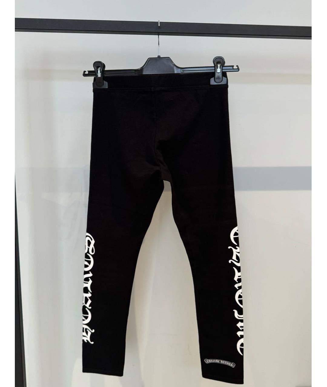 CHROME HEARTS Черные хлопко-эластановые леггинсы и велосипедки, фото 3