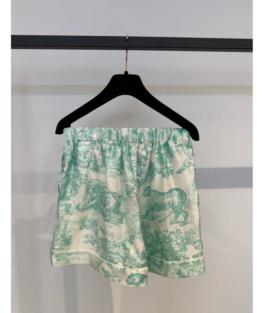 CHRISTIAN DIOR Бирюзовый шелковый костюм с брюками, фото 7