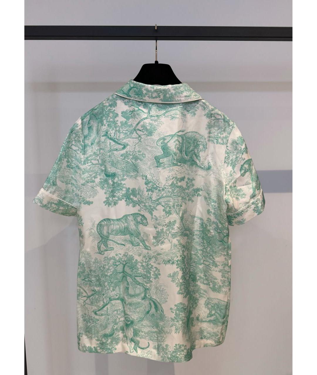 CHRISTIAN DIOR Бирюзовый шелковый костюм с брюками, фото 6