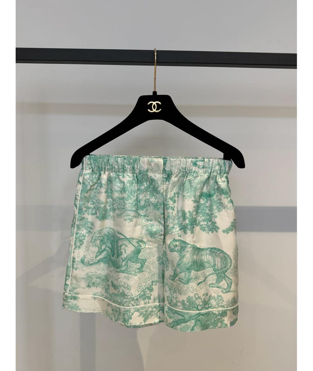 CHRISTIAN DIOR Бирюзовый шелковый костюм с брюками, фото 2