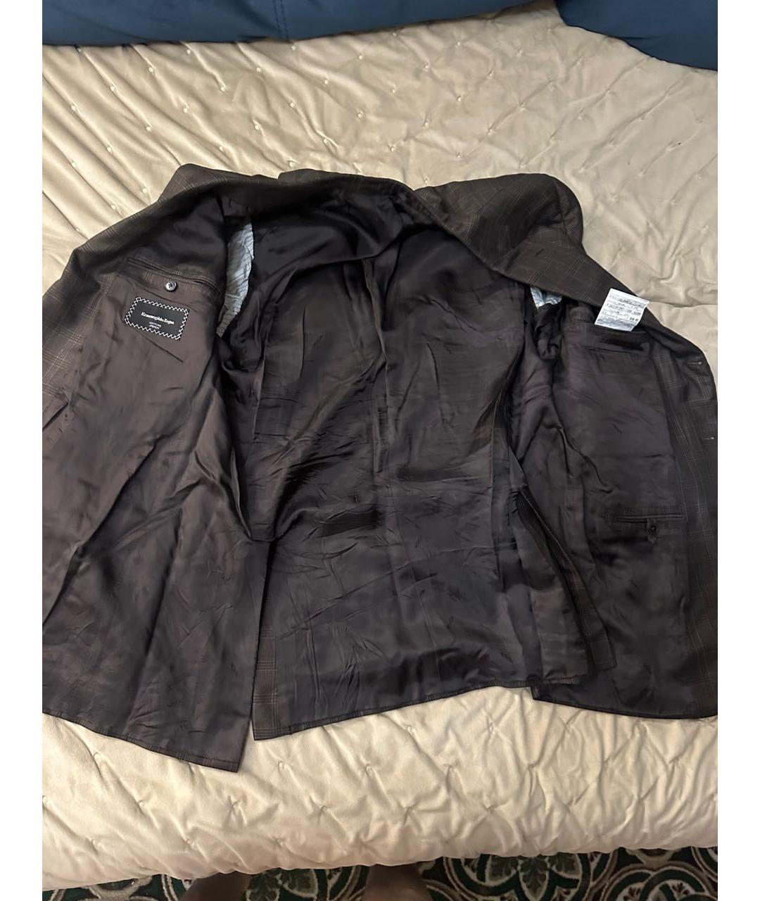 ERMENEGILDO ZEGNA XXX Коричневый шелковый пиджак, фото 8