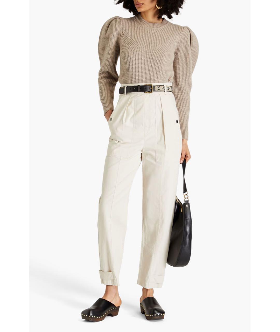 ISABEL MARANT ETOILE Серые хлопковые прямые брюки, фото 2