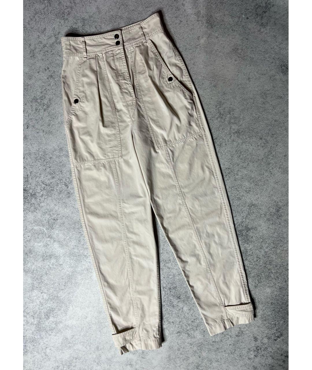 ISABEL MARANT ETOILE Серые хлопковые прямые брюки, фото 4