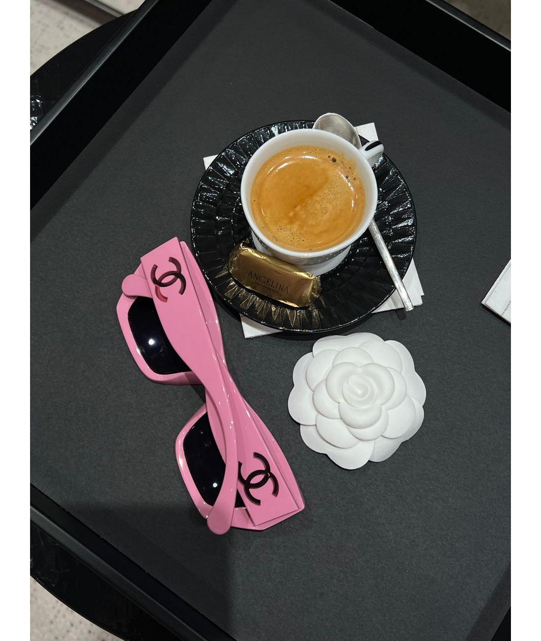 CHANEL Розовые пластиковые солнцезащитные очки, фото 7
