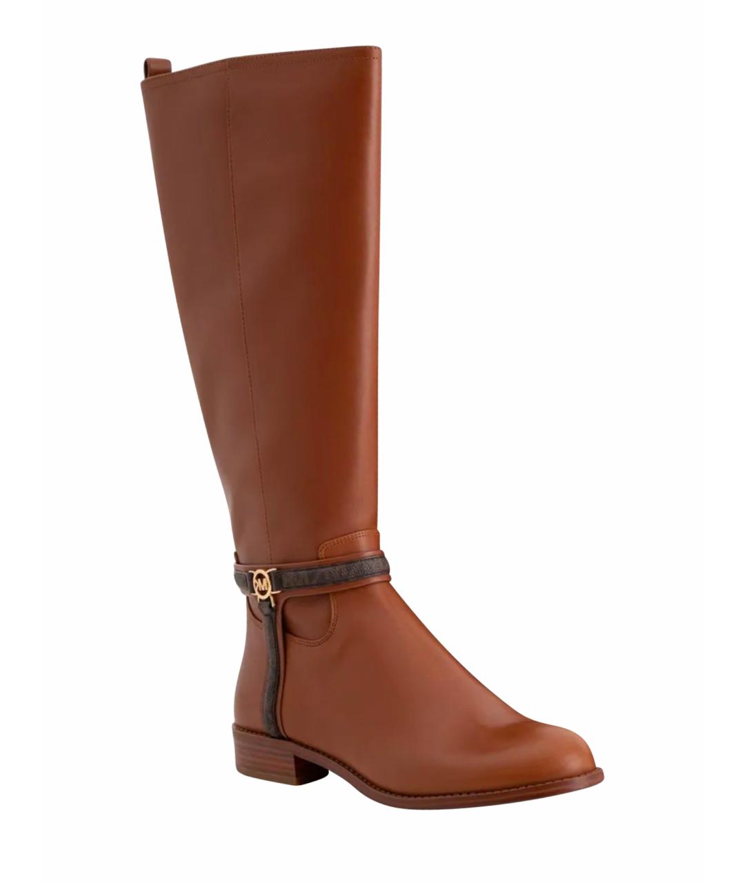 MICHAEL KORS Коричневые кожаные сапоги, фото 1