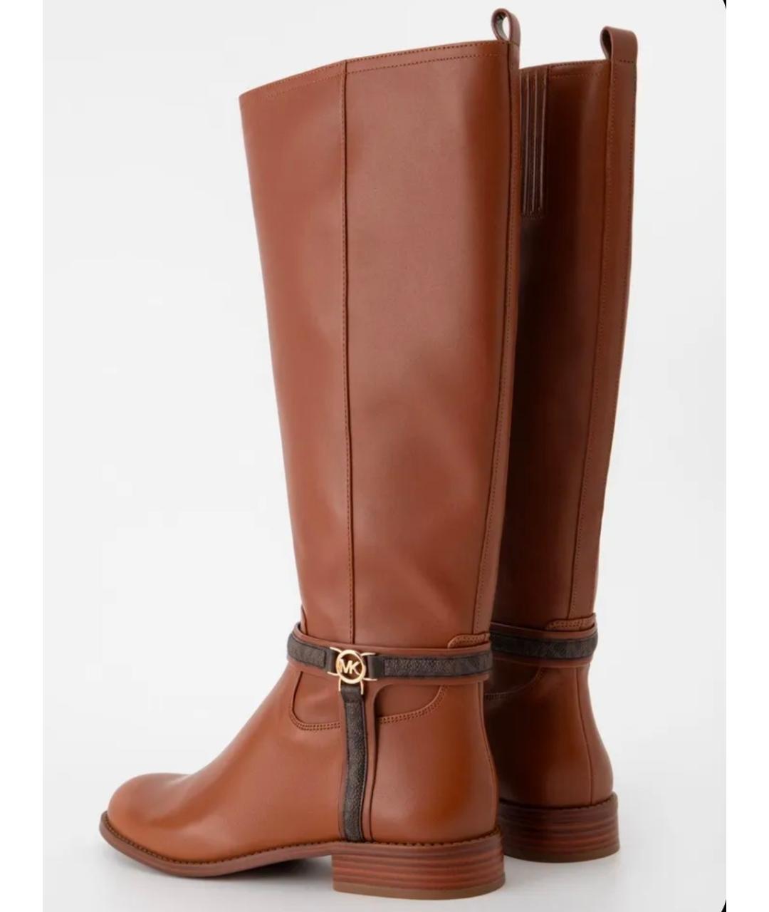 MICHAEL KORS Коричневые кожаные сапоги, фото 4