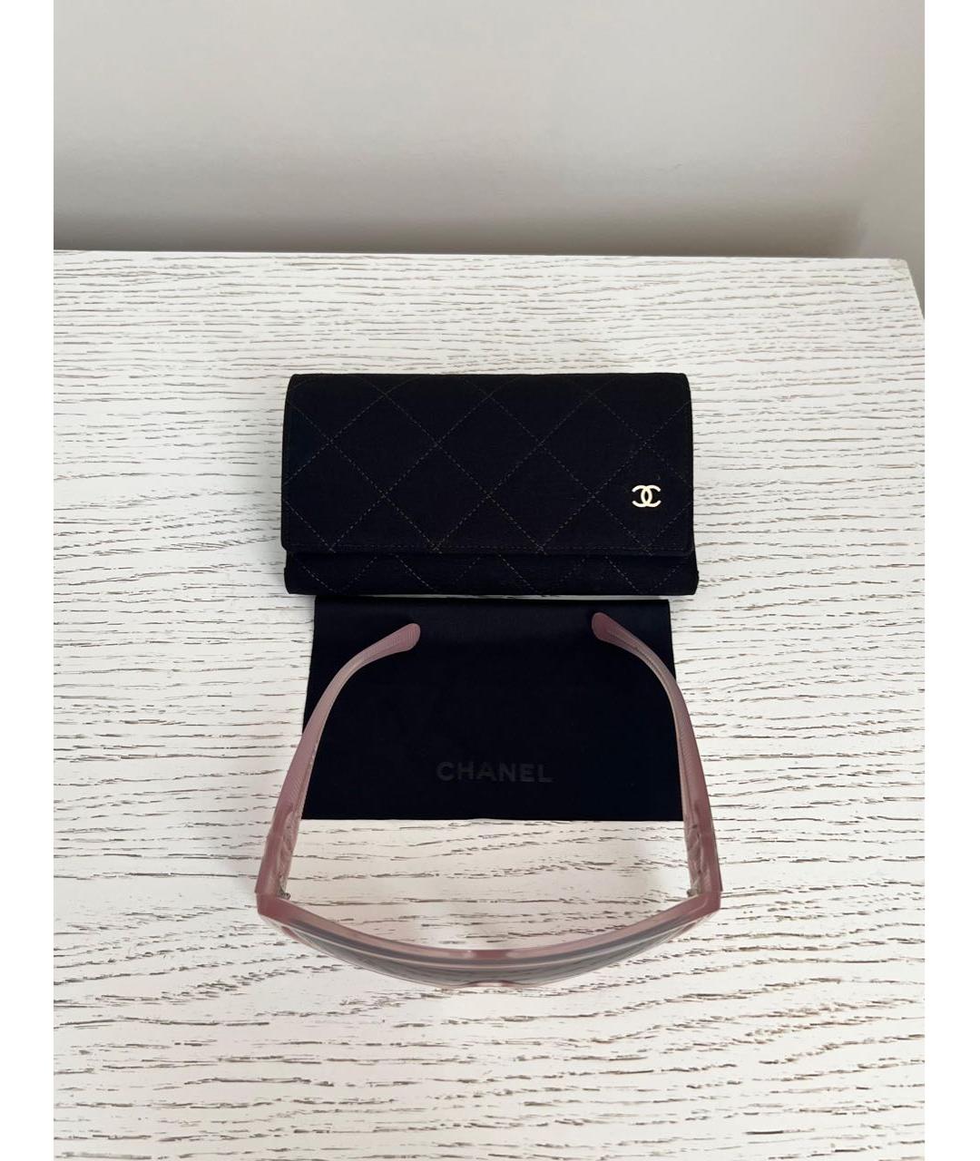 CHANEL Розовые пластиковые солнцезащитные очки, фото 2