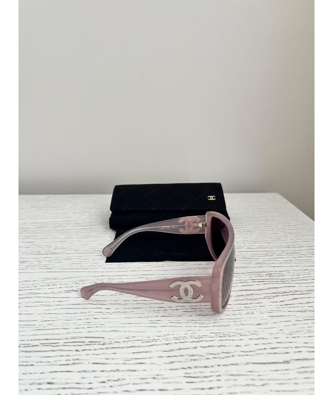 CHANEL Розовые пластиковые солнцезащитные очки, фото 4